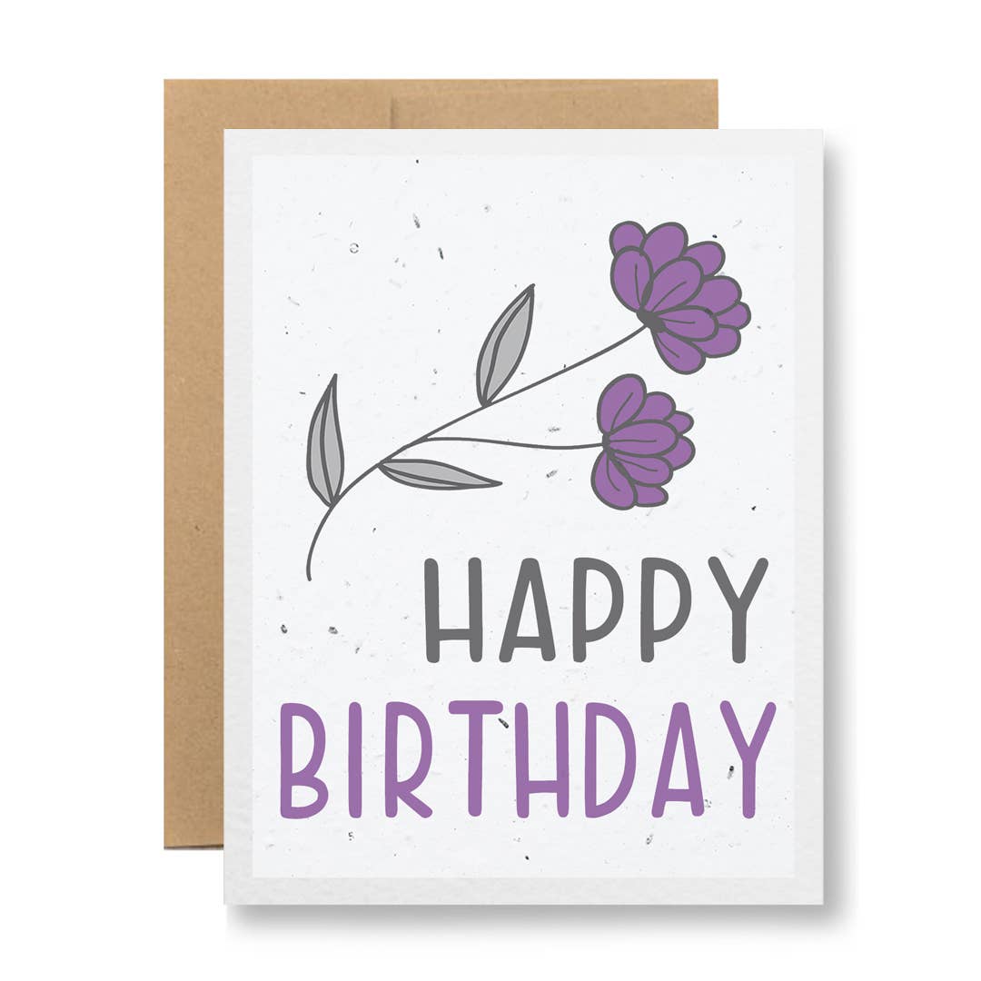 Your choice of 8 colors - Happy birthday - Grows Wildflowers