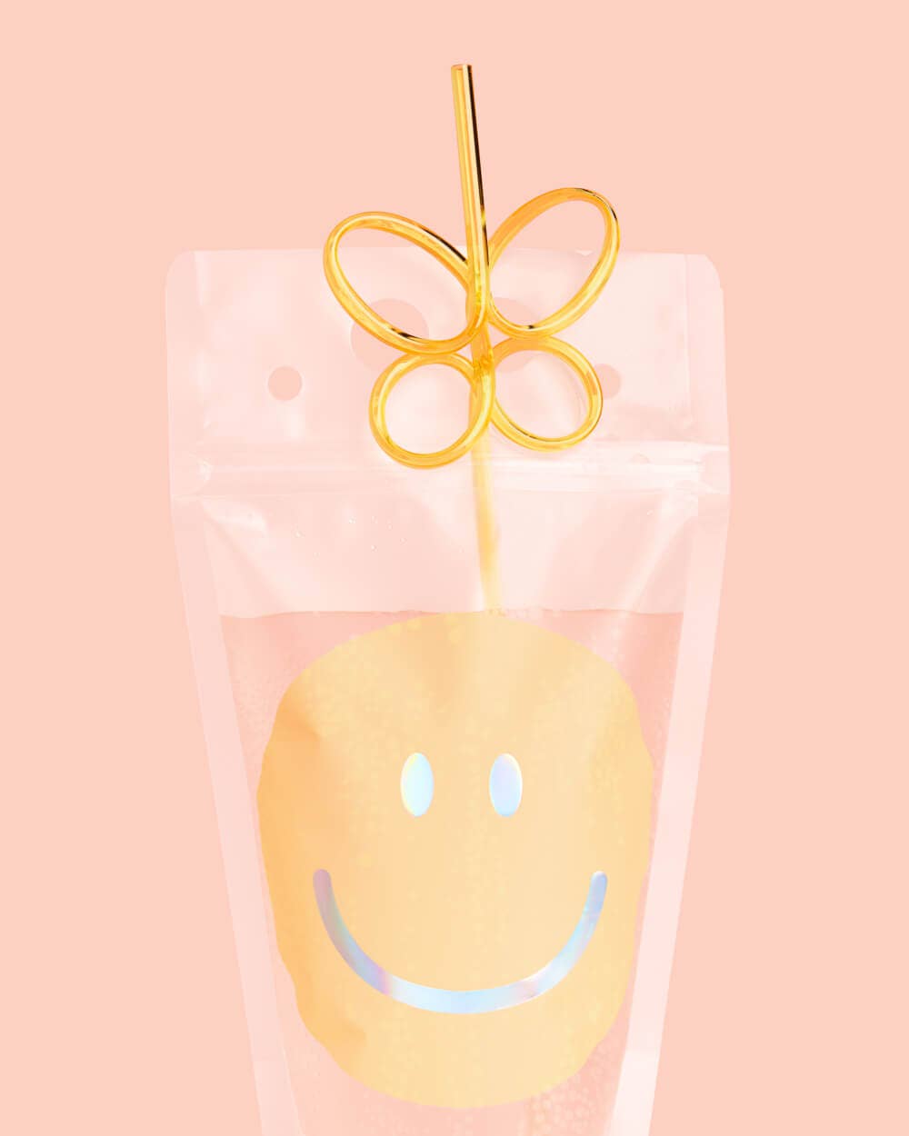 Smiley Drink Pouches, Bday Decor, Preppy Party Supplies