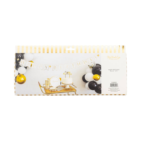 PLGBD03 - Gold Happy Birthday Banner