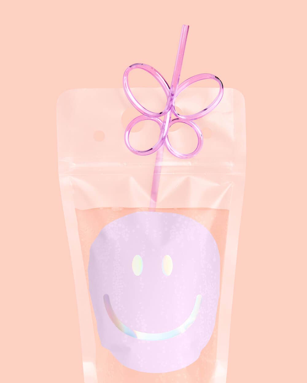 Smiley Drink Pouches, Bday Decor, Preppy Party Supplies