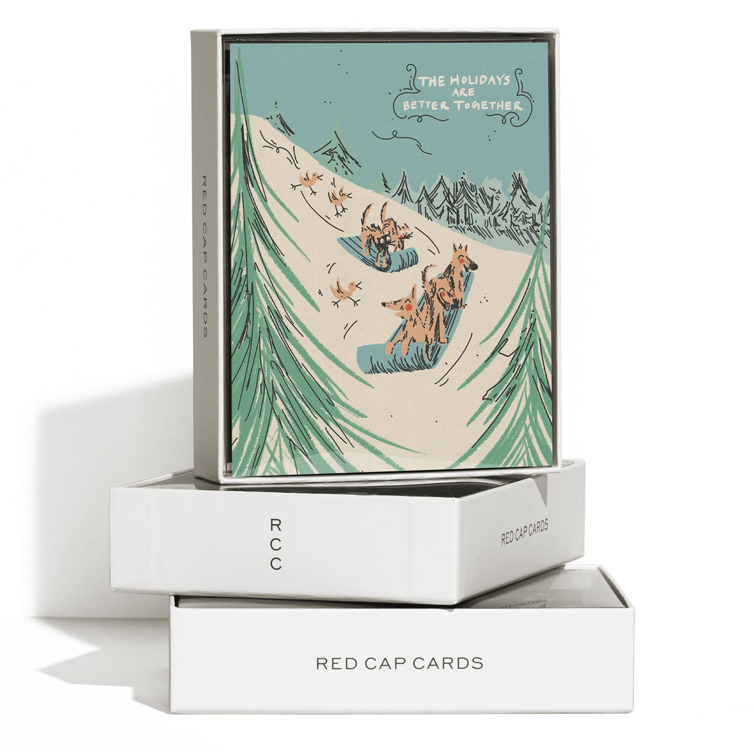 Sled Dogs holiday greeting card
