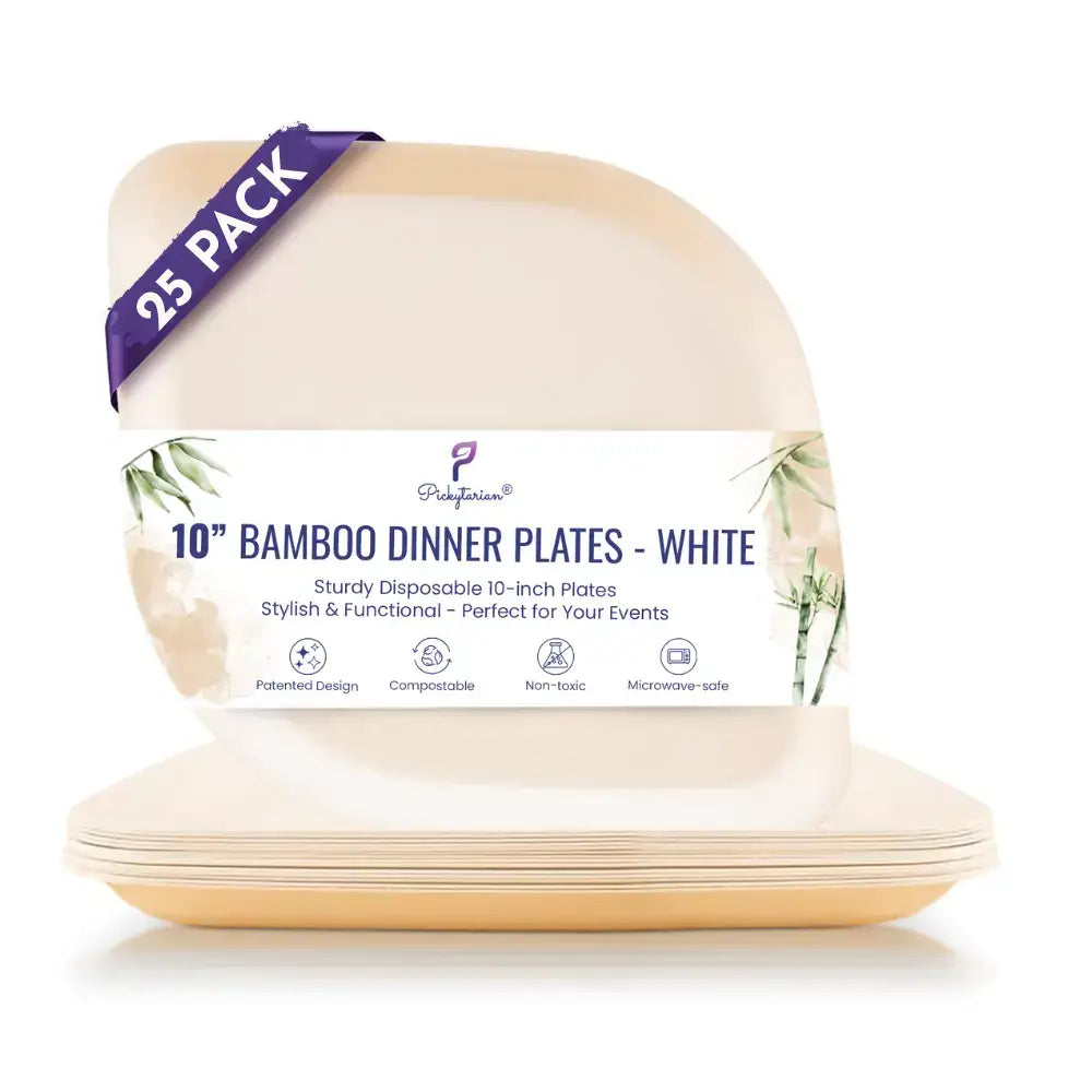 Compostable Dinner Plates 10" | 3 Colors | 25-Pack