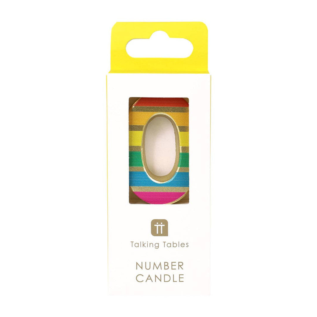 Rainbow Birthday Number Candles | 0-9 | Single |
