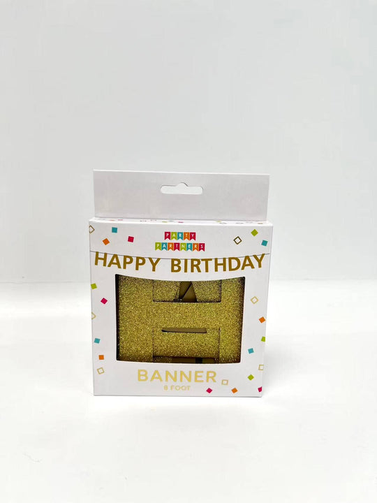 Gold Happy Birthday Banner