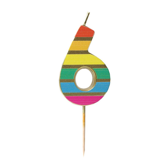 Rainbow Birthday Number Candles | 0-9 | Single |