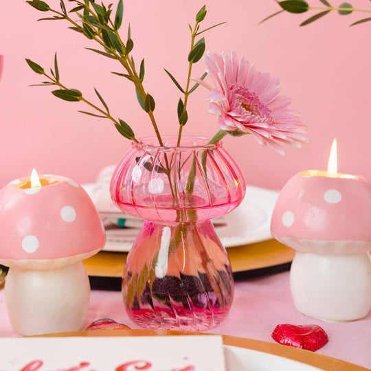 Pink Mushroom Candle | Spring Decor |