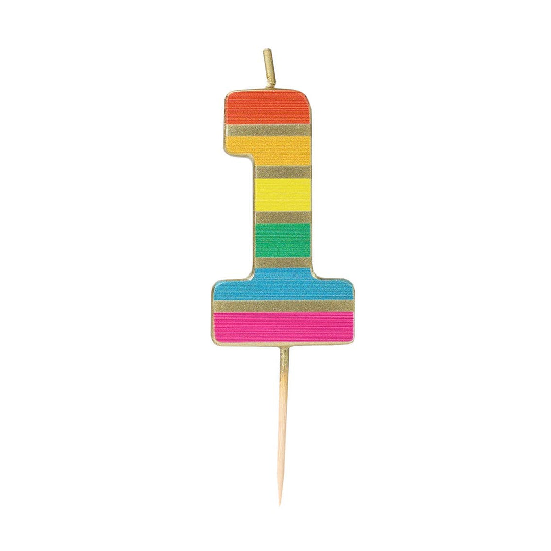 Rainbow Birthday Number Candles | 0-9 | Single |