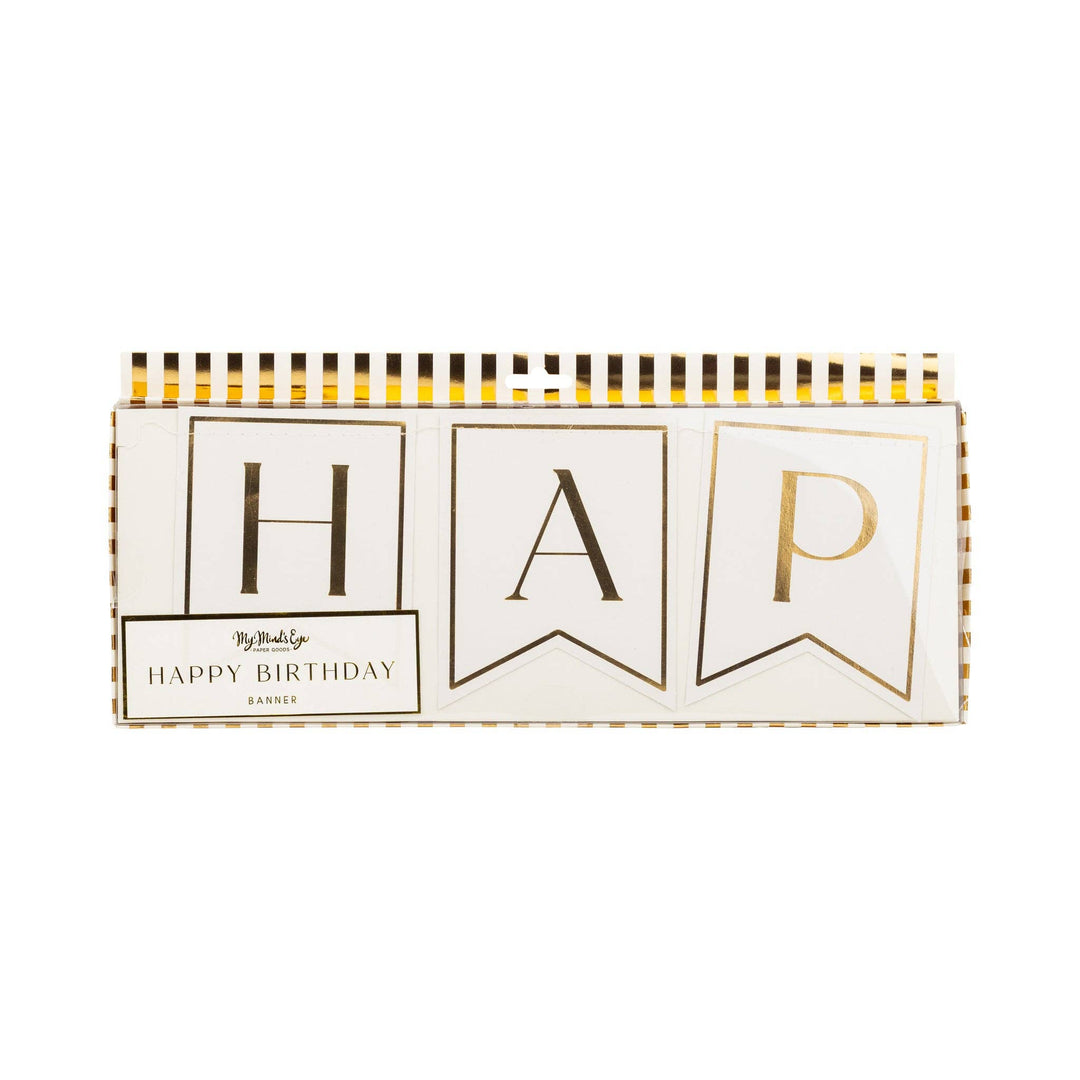 PLGBD03 - Gold Happy Birthday Banner