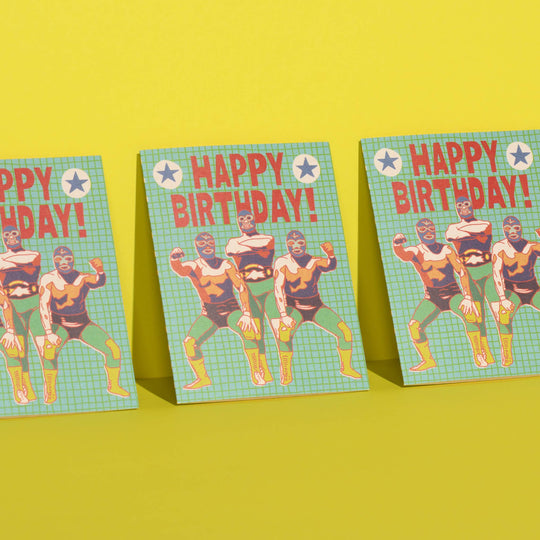 Luchador Birthday greeting card