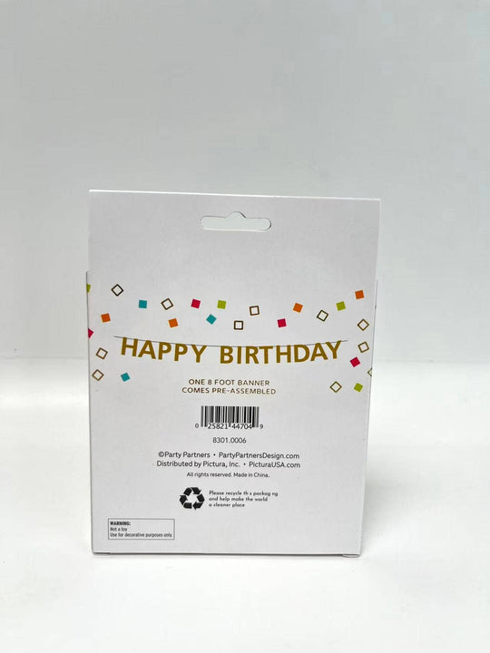 Gold Happy Birthday Banner