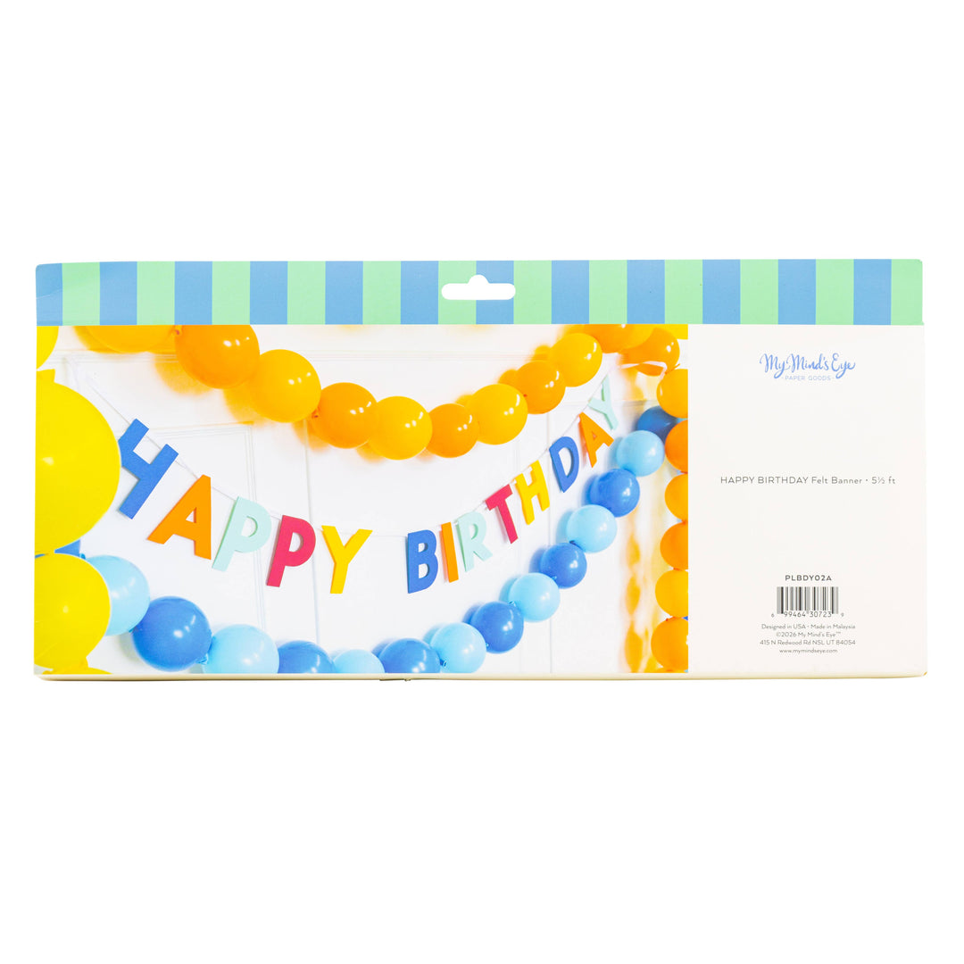 PLBDY02A - Bright Happy Birthday Felt Banner