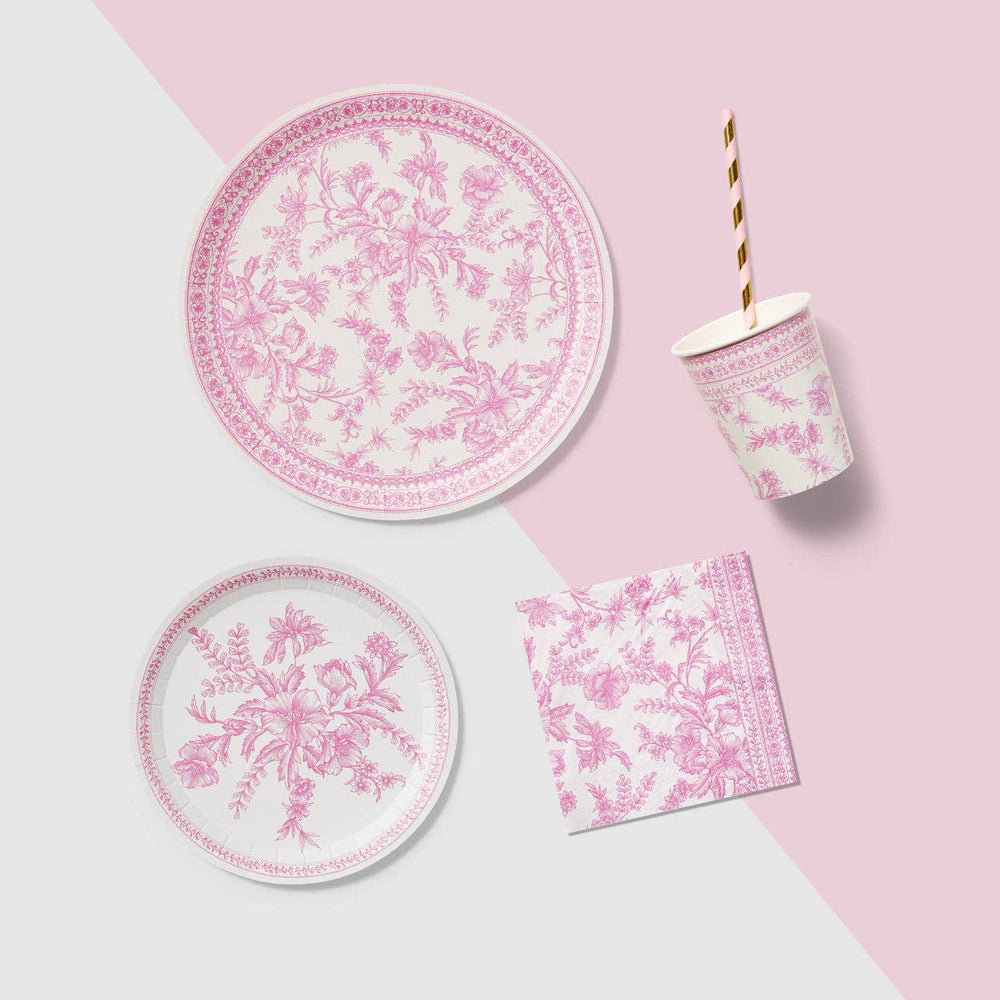 Pink Toile Cups (10 per pack)