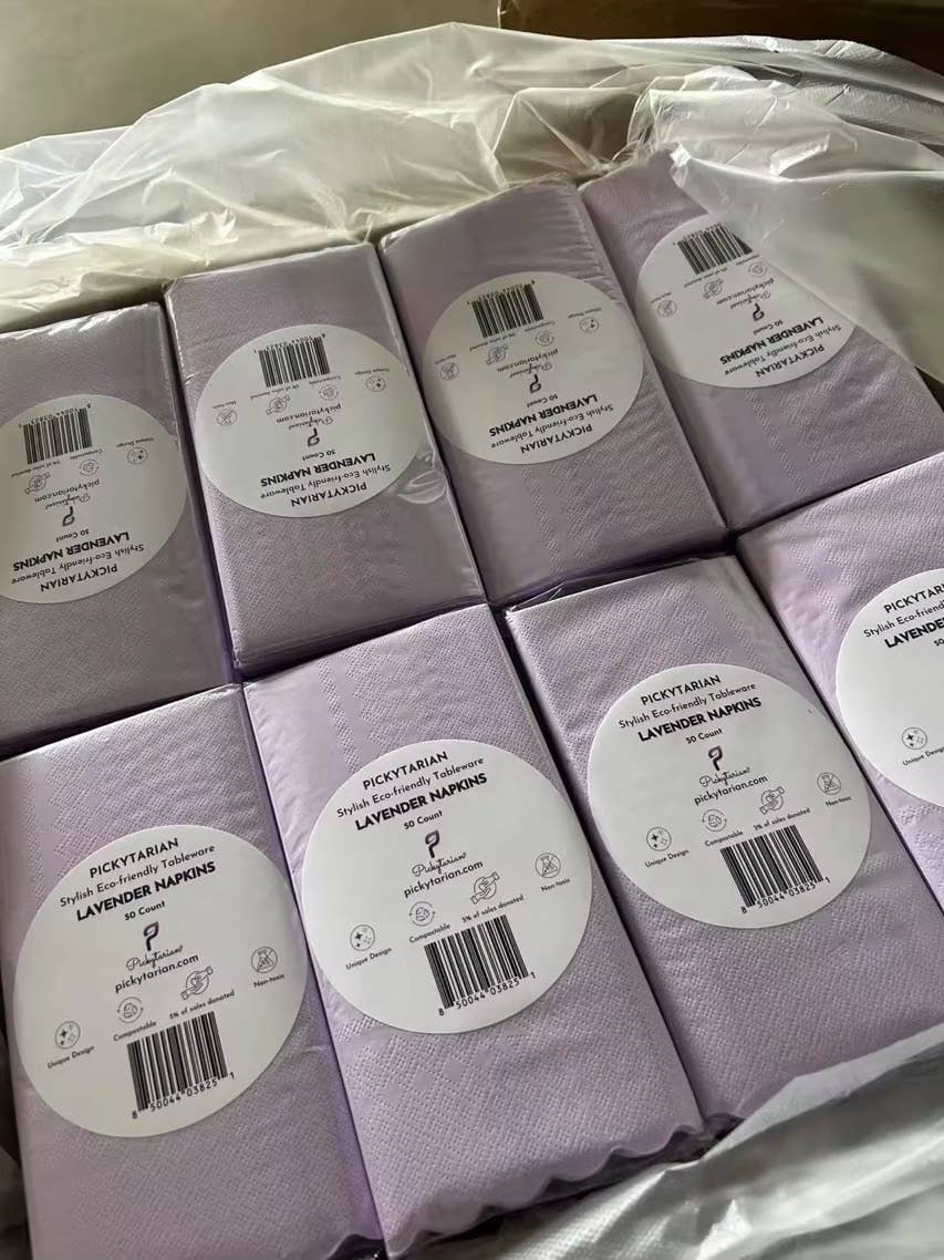 Premium 3-Ply Compostable Dinner Napkins - 50 Count