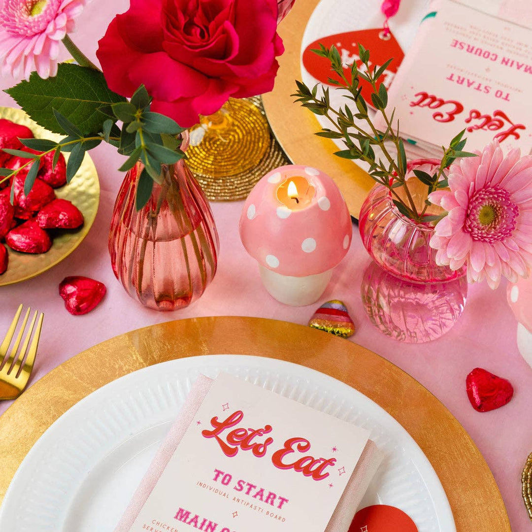 Pink Mushroom Candle | Spring Decor |