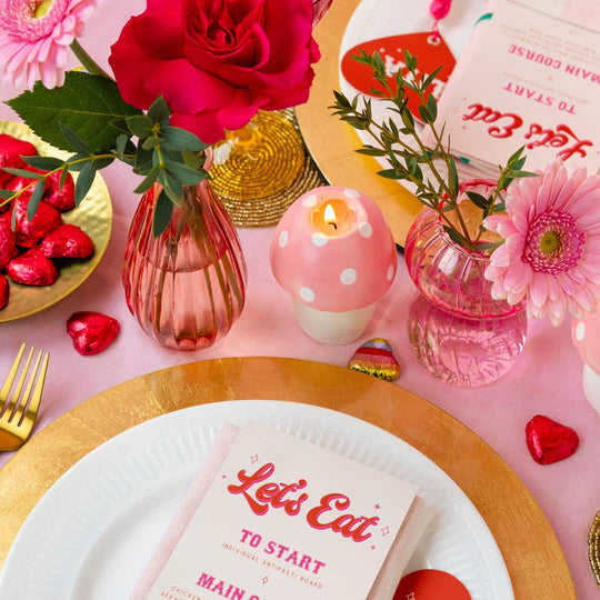 Pink Mushroom Candle | Spring Decor |
