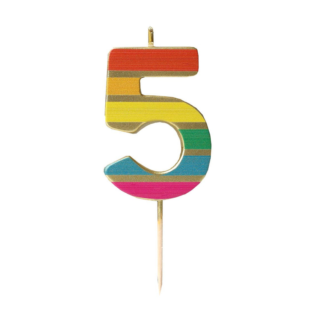 Rainbow Birthday Number Candles | 0-9 | Single |