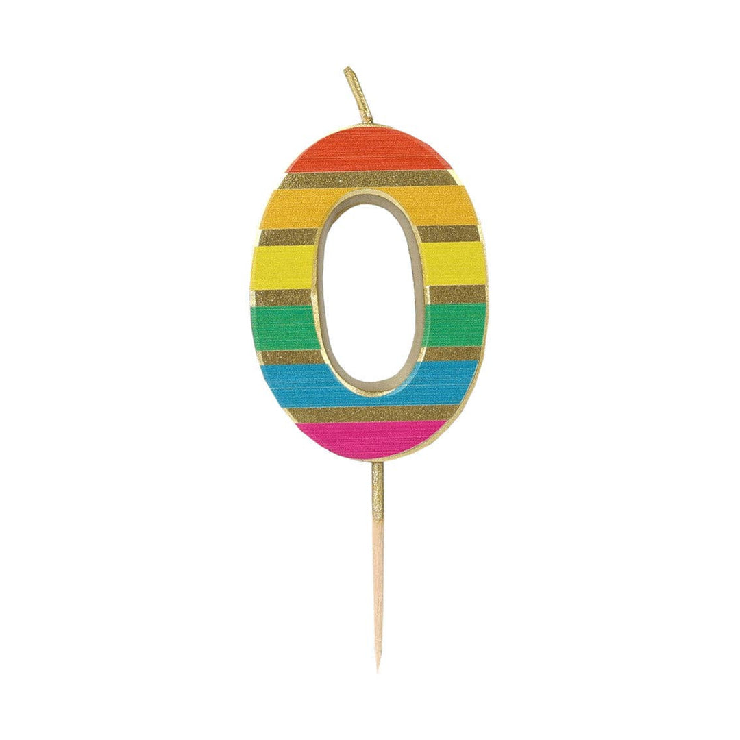 Rainbow Birthday Number Candles | 0-9 | Single |
