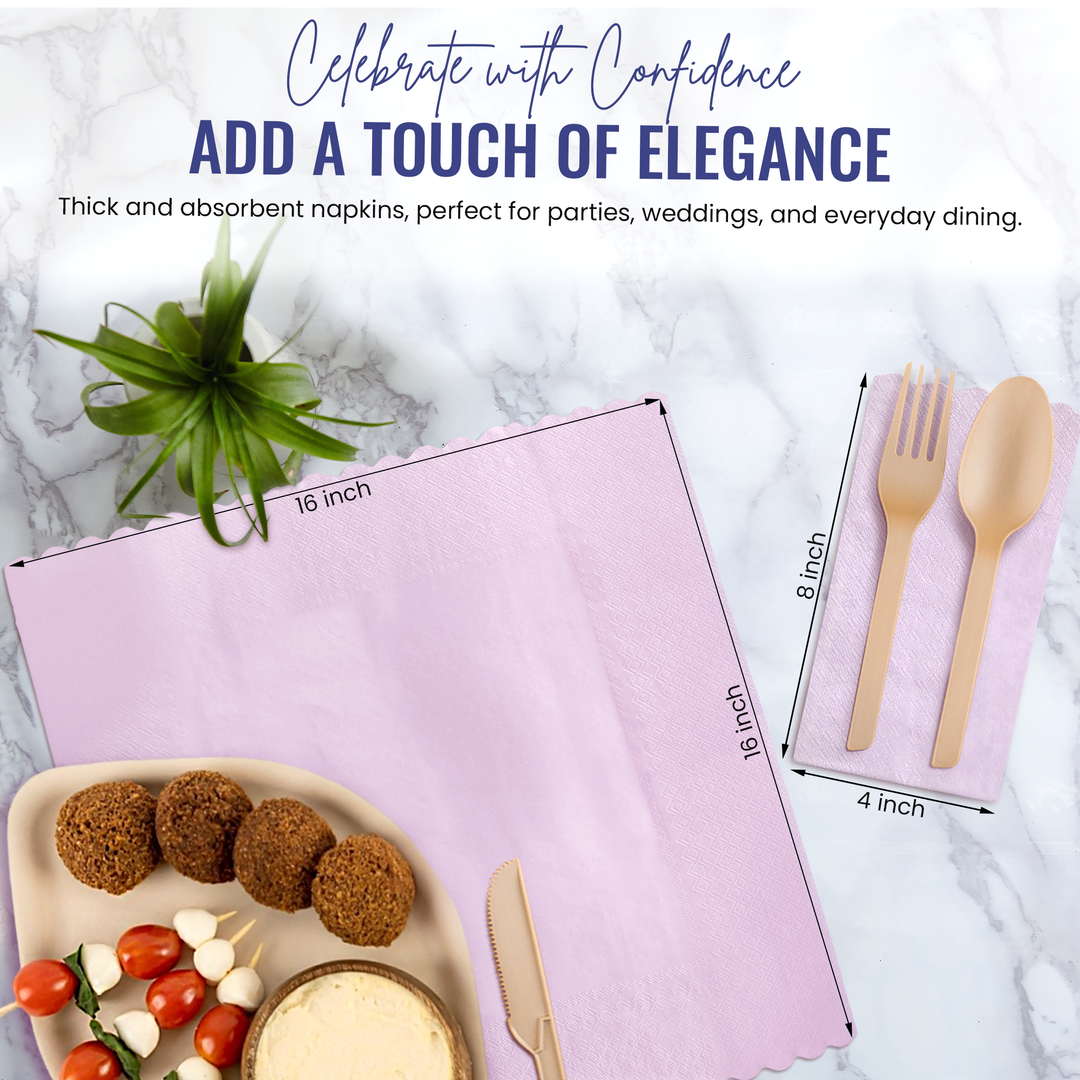 Premium 3-Ply Compostable Dinner Napkins - 50 Count