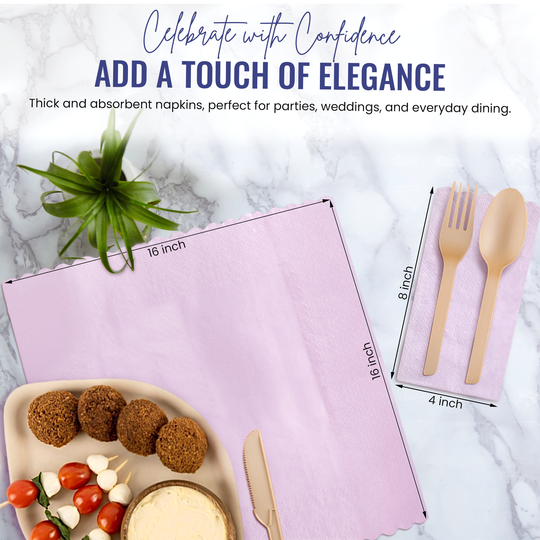 Premium 3-Ply Compostable Dinner Napkins - 50 Count