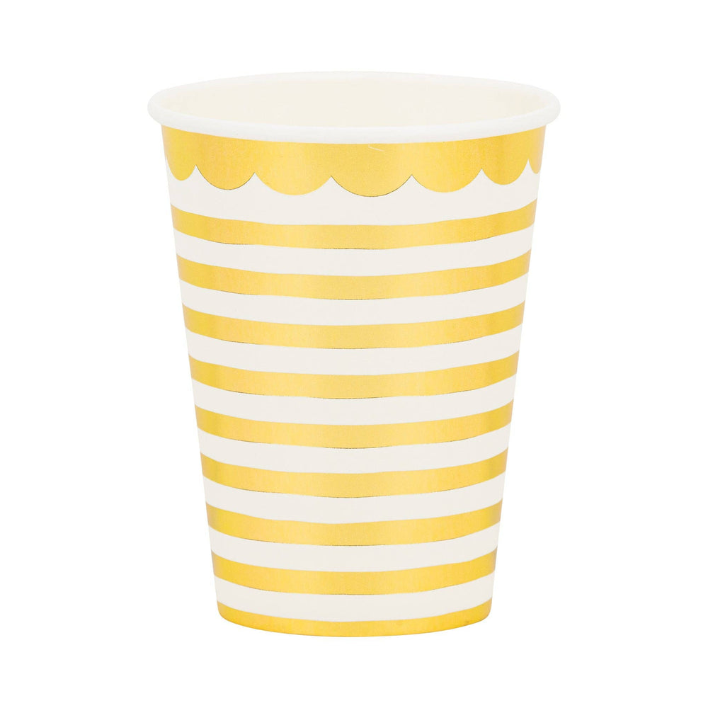 PLGBD10 - Gold Stripes Party Cups
