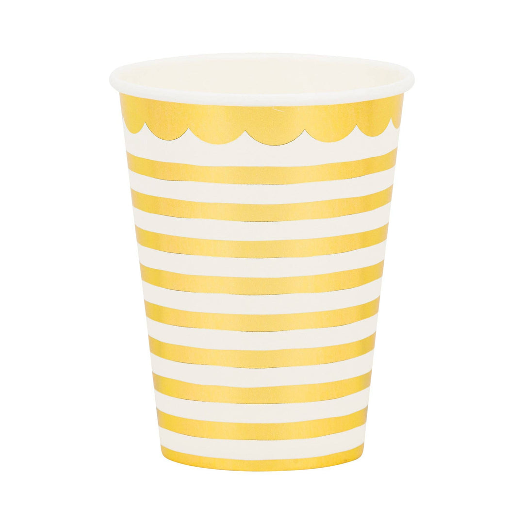 PLGBD10 - Gold Stripes Party Cups
