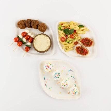 Compostable Appetizer Plates 8" | 3 Colors | 8-Pack
