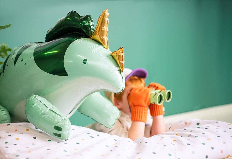 Triceratops Standing Foil Balloon - Dinosaur Birthday Decoration | 36.5x19 Inches