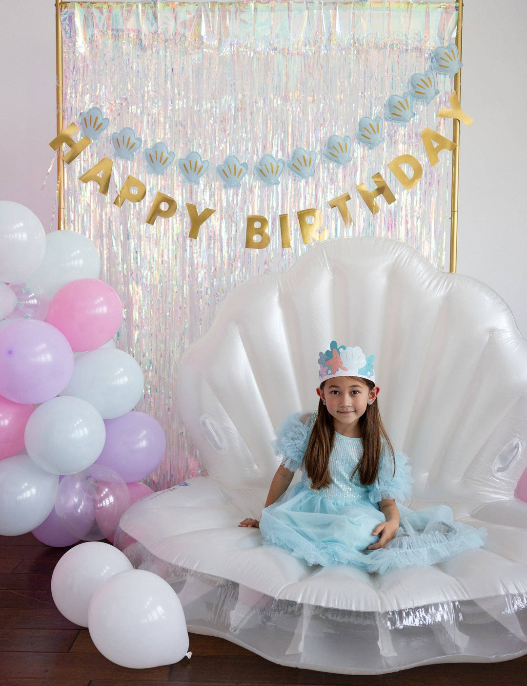 PLMER03 - Mermaid Happy Birthday Puffy Felt Banner