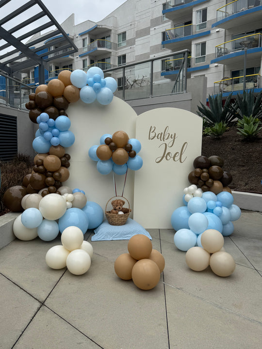 Wood Backdrops with Balloon Garlands