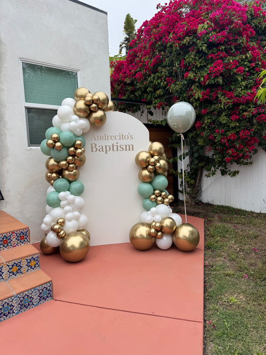 Wood Backdrops with Balloon Garlands