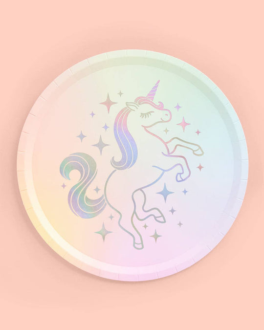 Unicorn Pastel Paper Plates, Birthday Party Supplies, Décor