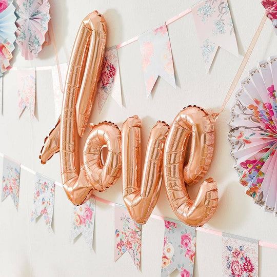 Rose Gold Love Balloon Decoration - Valentines Day Decor