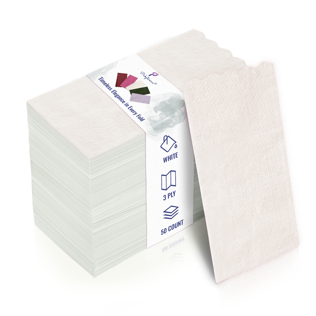 Premium 3-Ply Compostable Dinner Napkins - 50 Count