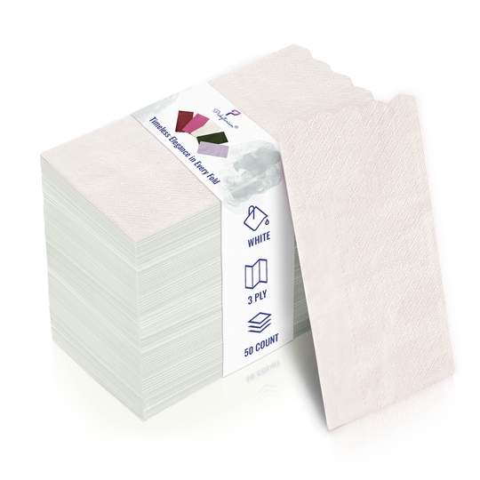 Premium 3-Ply Compostable Dinner Napkins - 50 Count