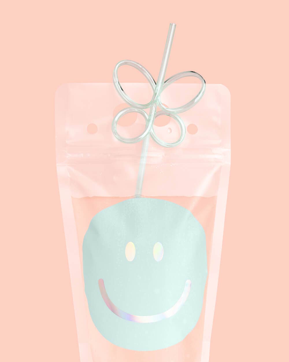 Smiley Drink Pouches, Bday Decor, Preppy Party Supplies