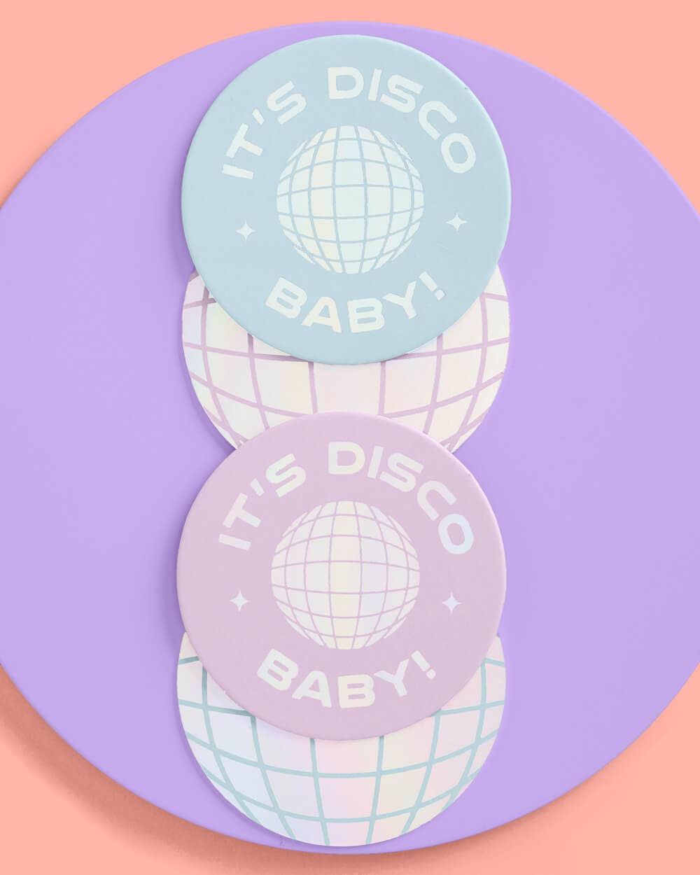 Disco Party Paper Cup Coasters,Birthday Party Decor,Supplies
