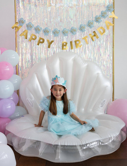 PLMER03 - Mermaid Happy Birthday Puffy Felt Banner