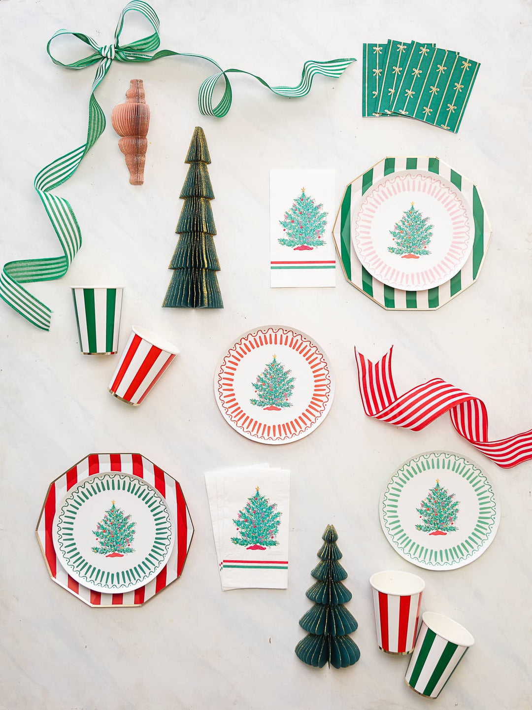 EMERALD GREEN SIGNATURE CABANA STRIPE PLATES