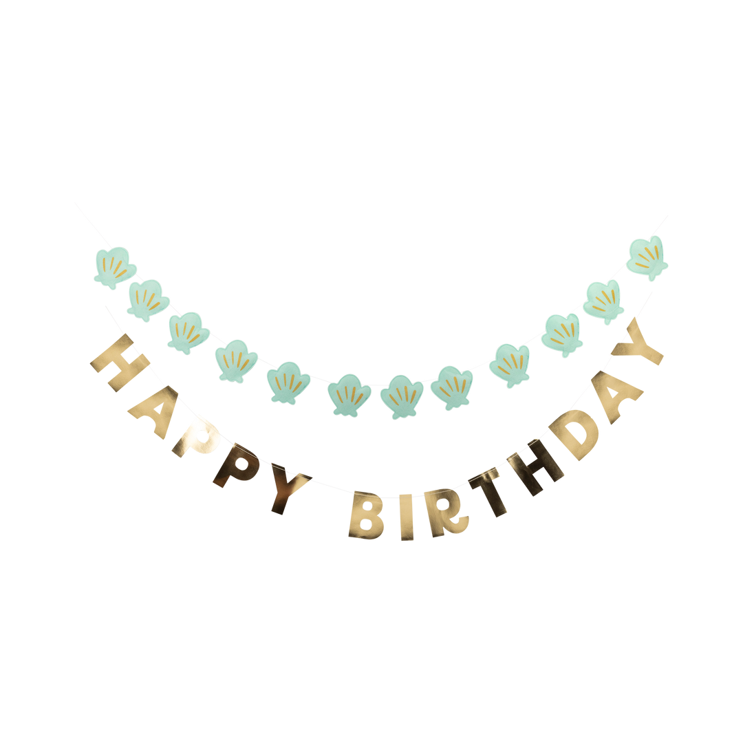 PLMER03 - Mermaid Happy Birthday Puffy Felt Banner