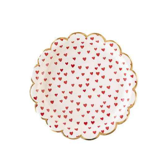 PLPL189 - Tiny Red Hearts Paper Plate