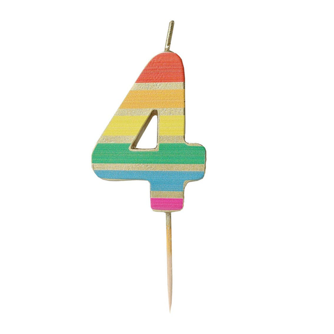 Rainbow Birthday Number Candles | 0-9 | Single |