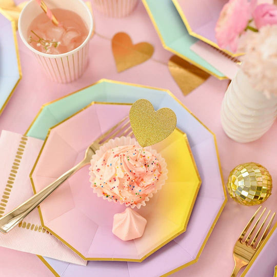 Pale Pink Pinstripe Paper Party Cups (10 per Pack)