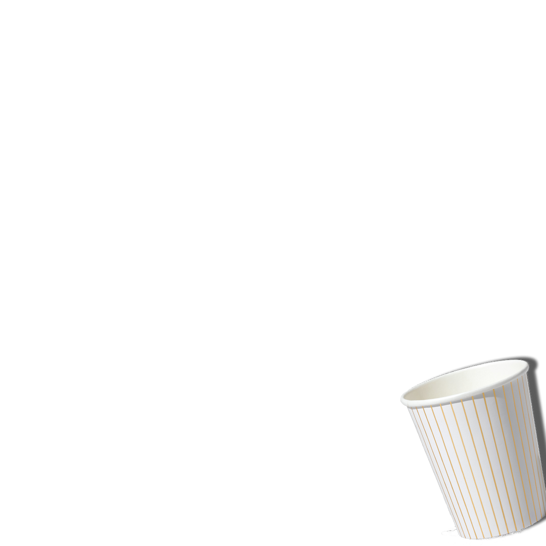 White Pinstripe Cups (10 per pack)