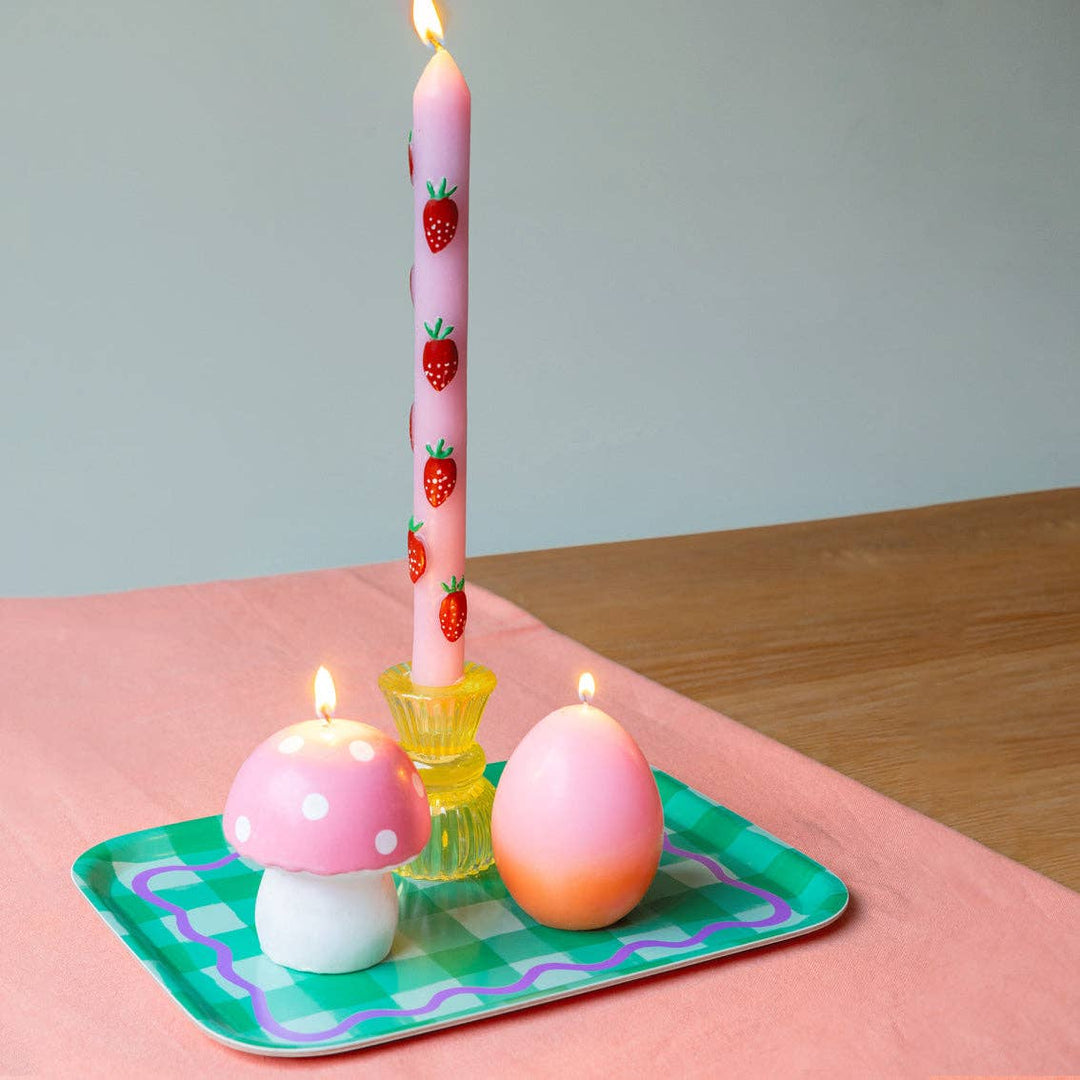 Pink Mushroom Candle | Spring Decor |