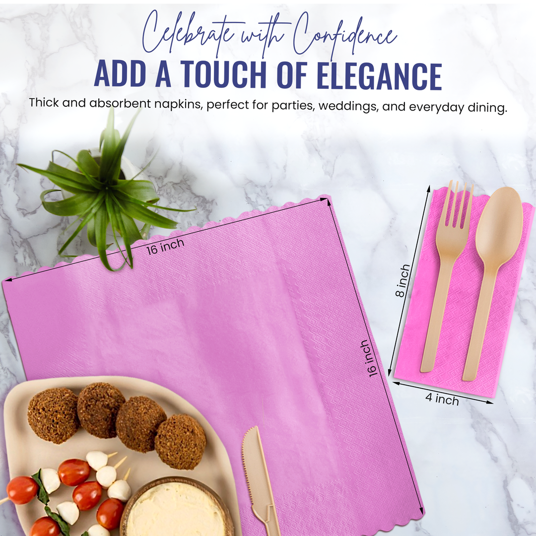 Premium 3-Ply Compostable Dinner Napkins - 50 Count