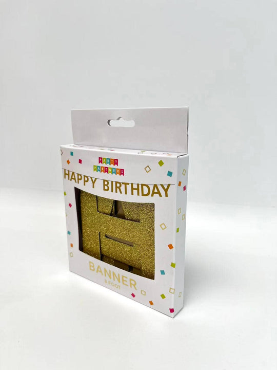 Gold Happy Birthday Banner