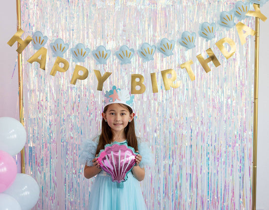 PLMER03 - Mermaid Happy Birthday Puffy Felt Banner