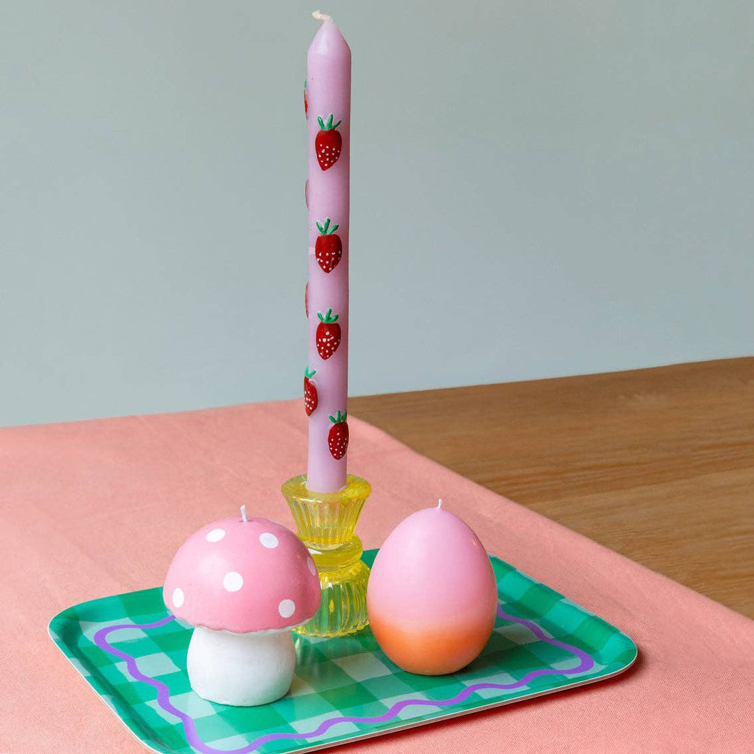 Pink Mushroom Candle | Spring Decor |
