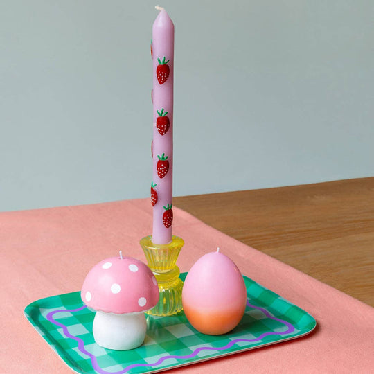 Pink Mushroom Candle | Spring Decor |