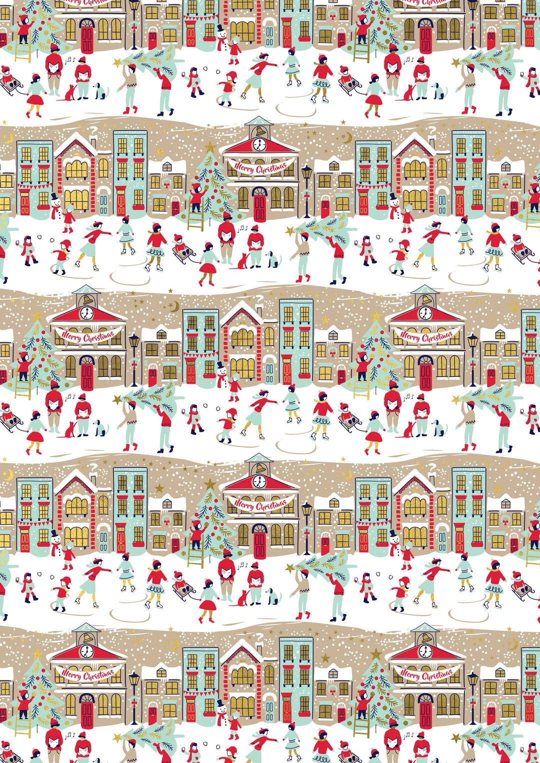 CHRISTMAS TOWN ROLL WRAP